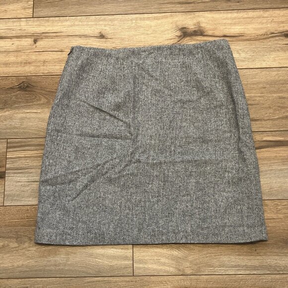 Talbots Pencil Skirt SZ 12 Wool Blend Gray Knit Side Zip Lined - Picture 7 of 8